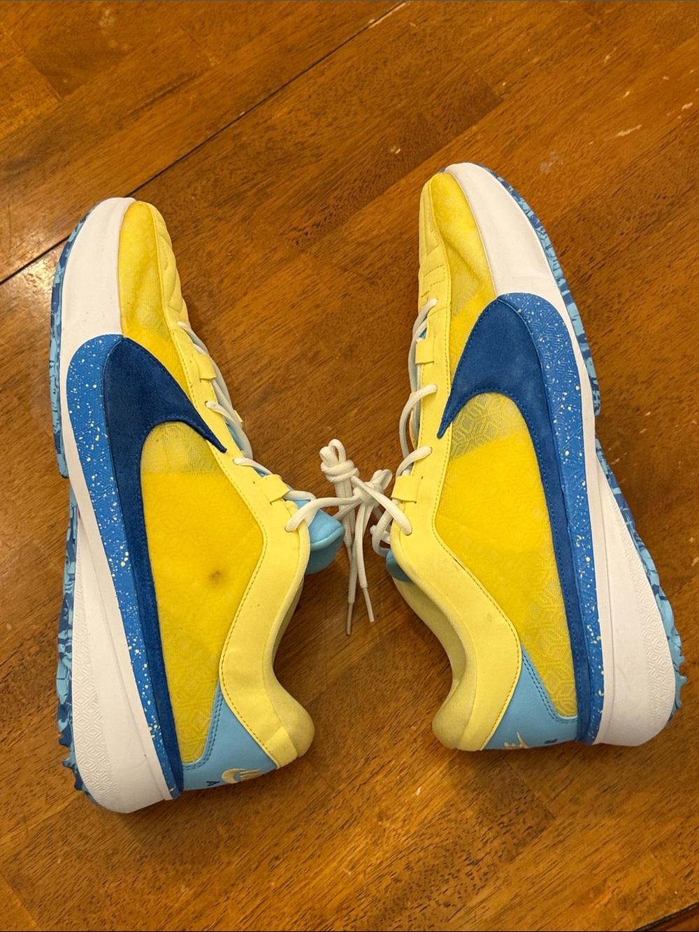 Men's Size 16- Nike Zoom Freak 5 Yellow Blue Basketball shoes DX4985 700